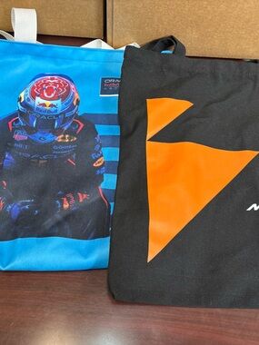 Oracle Red Bull F1 McLaren Racing Max Verstappen AT&T canvas bag Totes 17" x 17"
